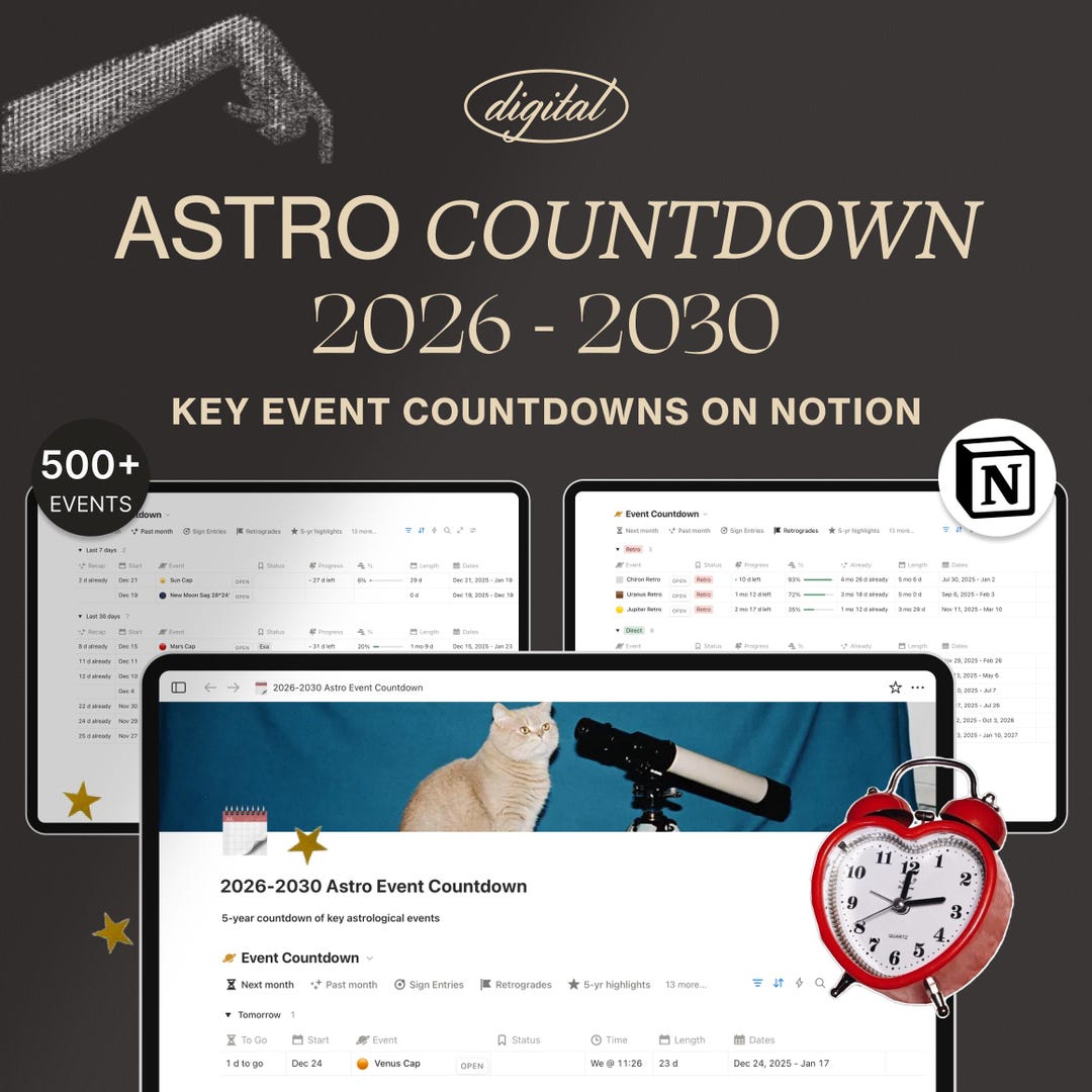 2026-2030 Astrology Event Countdown on Notion | Any Time Zone ...