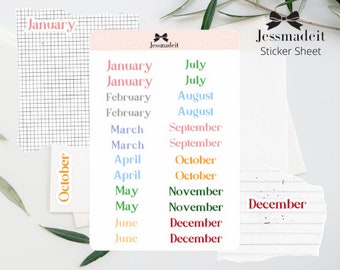 Month planner stickers for students, Planner stickers for business, Month counter sticker, Stickers for school, Stickers for planners