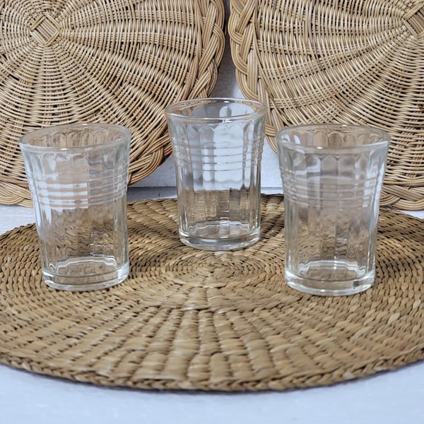 Vasos de whisky vintage raros de color avellana Atlas transparentes