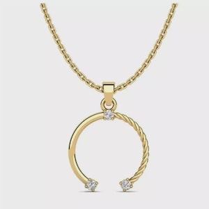 14K Gold Diamond Circle Pendant Necklace: Elegant Minimalist Jewelry