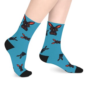 Playful Bunny Mid-Length Socks, Fun Socks for Animal Lovers, Perfect for Everyday Wear, Gift for Easter, Cozy Sock Gift