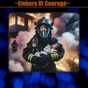 Mouse Pad, Desk Accessory, Firefighter Art, Office Decor, Anti-Slip Mousepad, Firefighter