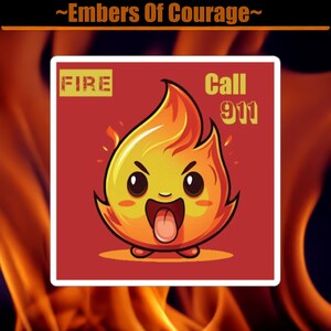 Fire Yuk Sticker, Cute Flame Kiss-Cut Stickers - Fun Laptop Decals, Gift for Kids, Party Favors, Cute Home Decor,