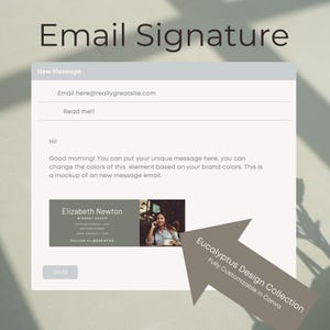 Eucalyptus Style Email Signature Template Canva | Customizable Modern Email Footer Design for Small Business | Instant Download | EUC01