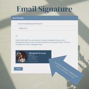 Email Signature Template Canva | Customizable Modern Email Footer Design for Small Business | Instant Download |  Customizable | LUM01