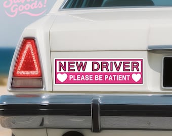Student Driver Please Be Patient|Funny Car Sticker and Magnet|Waterproof Premium Quality|Vinyl Sticker|New Driver Gift|Artwork for Vehicle