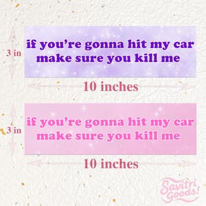 If You&#39;re Gonna Hit My Car Make Sure You Kill Me Car/Bumper Sticker & Magnet|Waterproof Premium|Funny Artwork for Vehicles|Handmade Uni-Gift