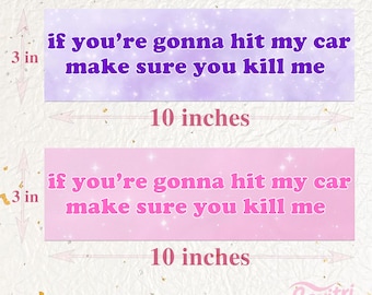 If You're Gonna Hit My Car Make Sure You Kill Me Car/Bumper Sticker & Magnet|Waterproof Premium|Funny Artwork for Vehicles|Handmade Uni-Gift