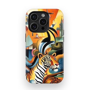 Salvador Dali Style Colourful Tiger iPhone Case – Artistic Phone Case For iPhone 16, 15, 14, 13, 12 (Plus, Pro, Pro Max) Surrealism Design