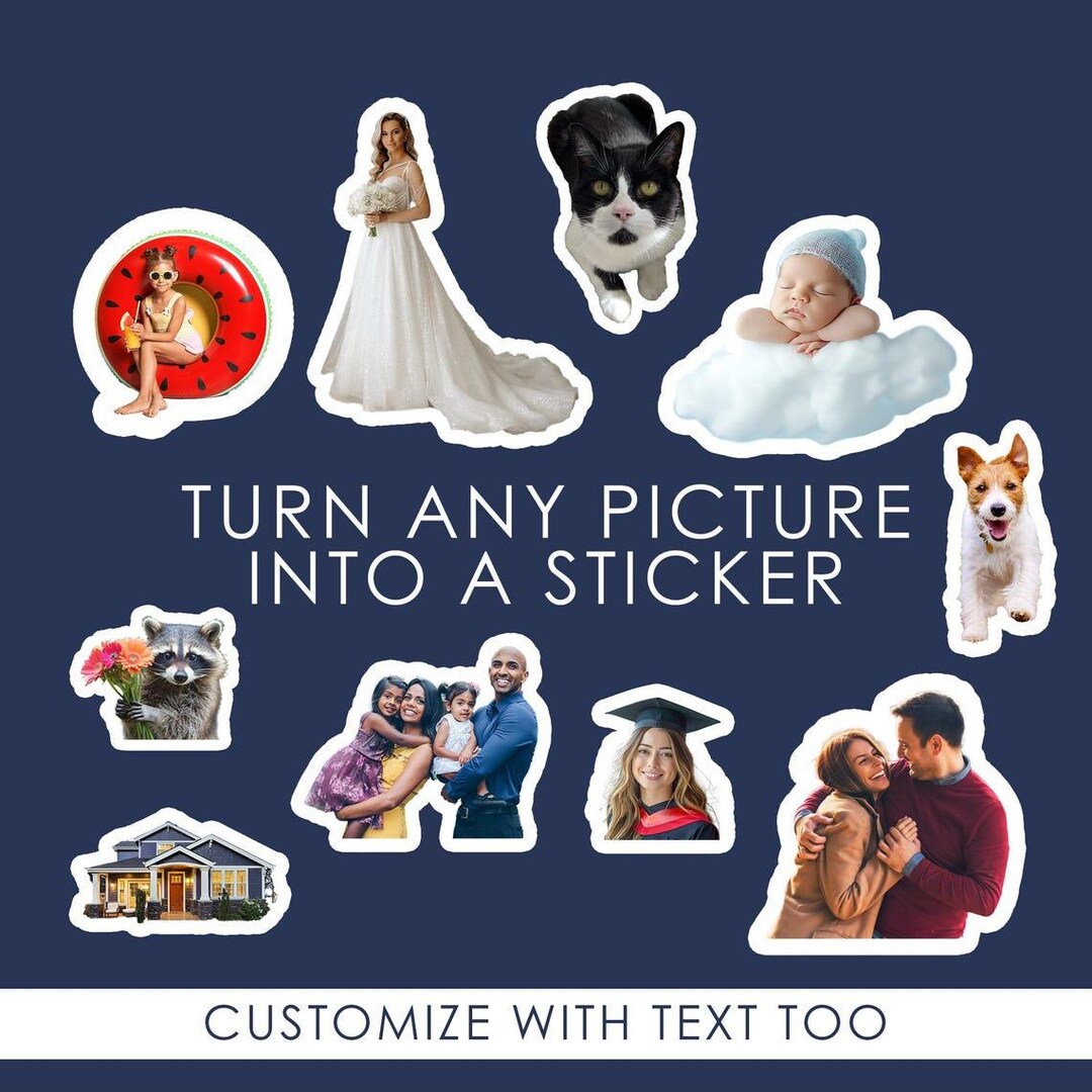 Personal Photo Sticker Custom Picture Sticker | Personalized Photo Sticker | Pet Lover Gift ...