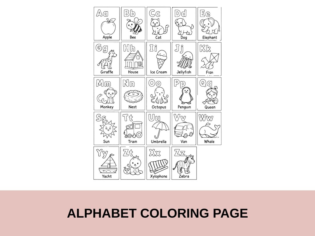 Alphabet Coloring Book for Kids | Preschool Letter Learning Worksheet ...