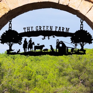 Metal Custom Farm Sign, Large Ranch Entrance Sign, Farm Sign With Name, Farmville Decor, Huge Ranch Gate Signs, Personalized Gift for Farmer