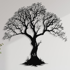 Oversized Metal Tree Wall Decor, Tree of Life Metal Wall Art, Nature Lover Gift, Fireplace Decor, Farmhouse Decor Gift, Outdoor Wall Hanging