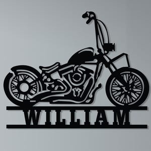 Custom Motorcycle Sign, Personalized Motorcycle Name Wall Art, Garage Hanging, Gift for Motorcycle Lovers, Motorbike Art, Father&#39;s Day Gift