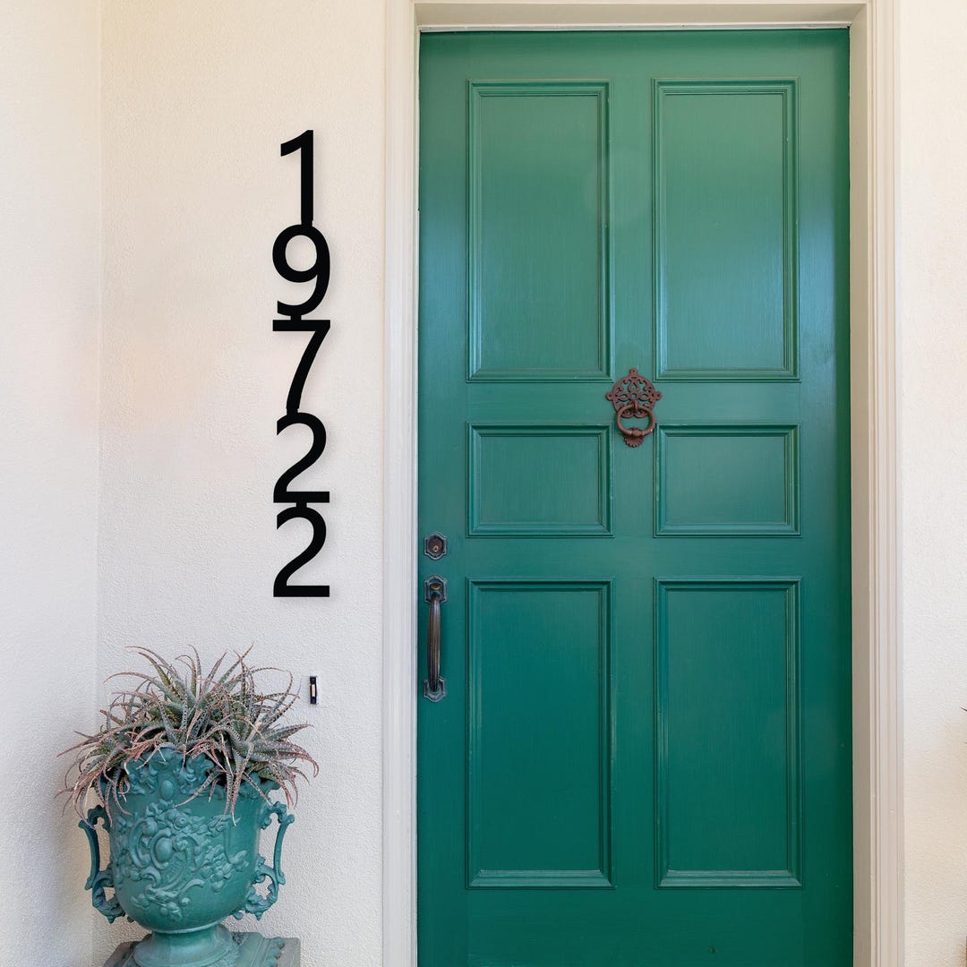 Vertical Custom Metal House Address Sign, Personalized Door Numbers ...