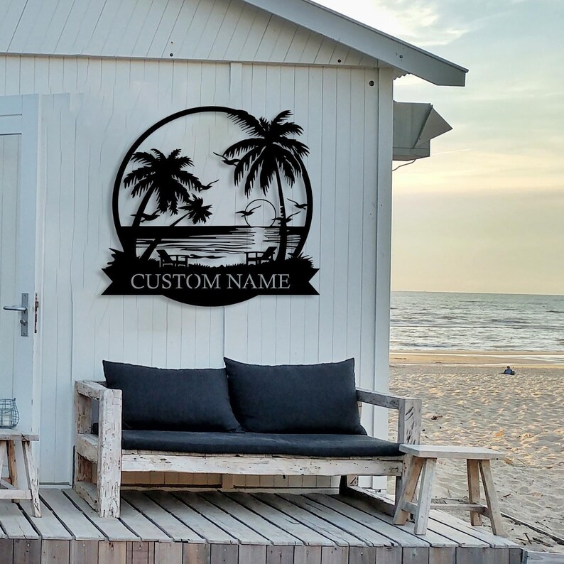 tropical palm tree name sign