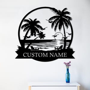 customized beach house family name sign