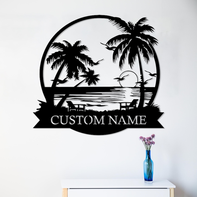 customized beach house family name sign