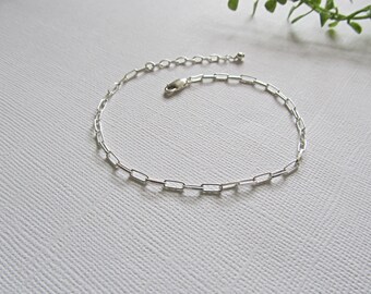 Sterling Silver Paperclip Chain bracelet