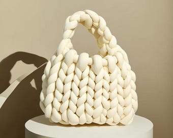 Marshmallow Crochet Bag Pattern PDF | Easy Everyday Tote Bag | Cotton Yarn DIY Purse | Digital Download for Beginners