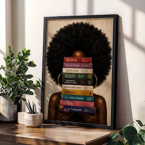 Afrocentric Woman Art Print: Black Authors Literary Boho Wall Decor image 2
