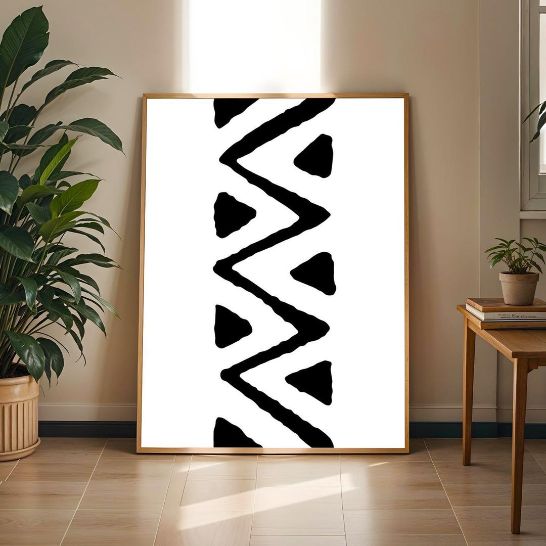 Black and White Geometric Art Print: Minimalist Boho Decor - Etsy