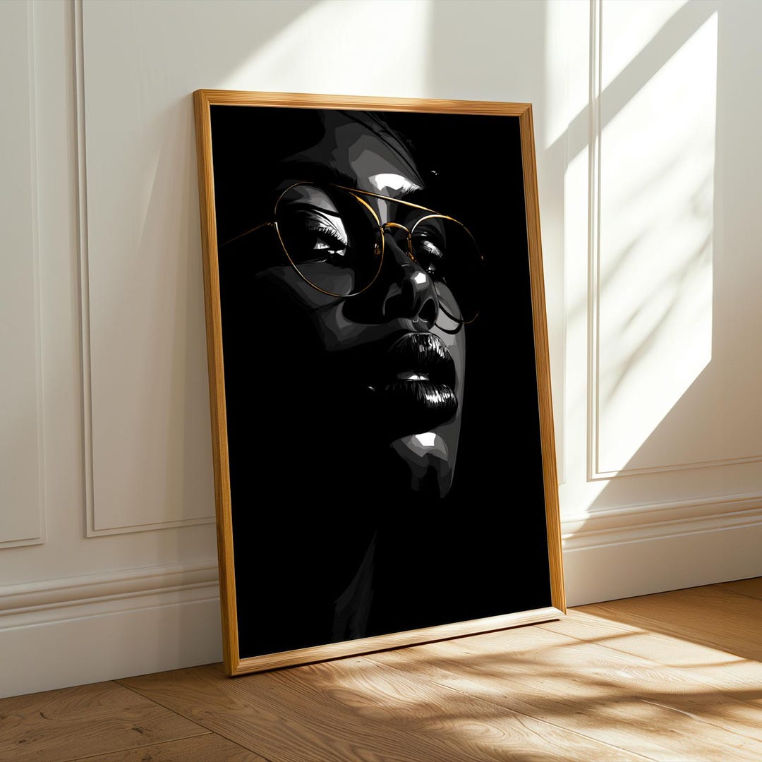 Black and Gold Woman Portrait Art Print: Afrocentric Modern Decor ...