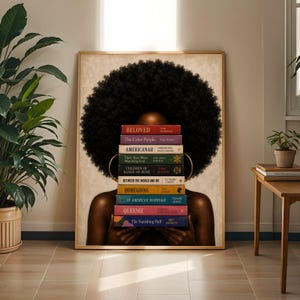 Afrocentric Woman Art Print: Black Authors Literary Boho Wall Decor image 1
