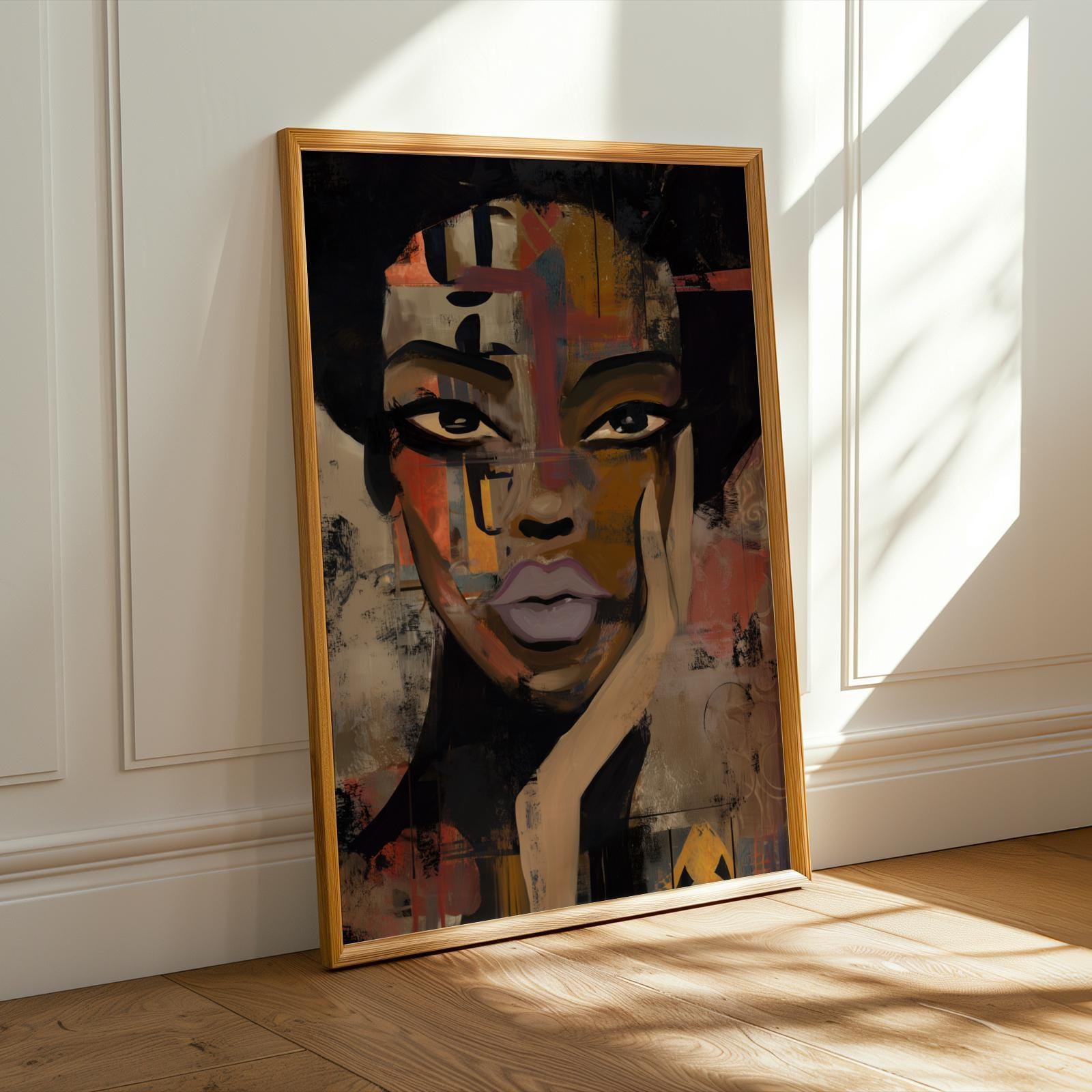 Abstract Black Woman Art Print | Bold Modern Afrocentric Portrait Wall ...