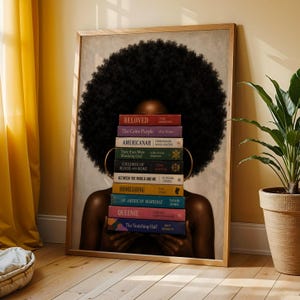 Afrocentric Woman Art Print: Black Authors Literary Boho Wall Decor image 6