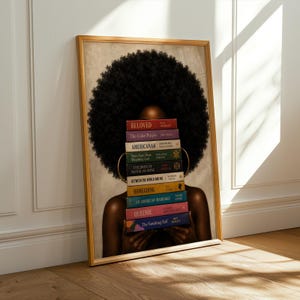 Afrocentric Woman Art Print: Black Authors Literary Boho Wall Decor image 8
