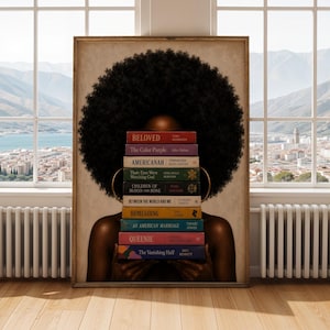 Afrocentric Woman Art Print: Black Authors Literary Boho Wall Decor image 9
