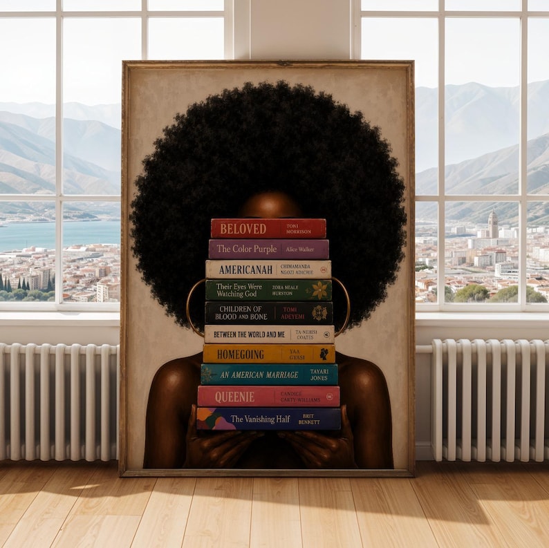 Afrocentric Woman Art Print: Black Authors Literary Boho Wall Decor image 9