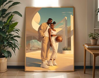 Love and Basketball Art Print: Afrocentric Home Decor