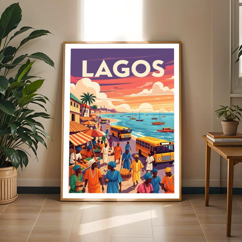 Lagos Nigeria Travel Poster: Vintage African Wall Art (Digital Download)