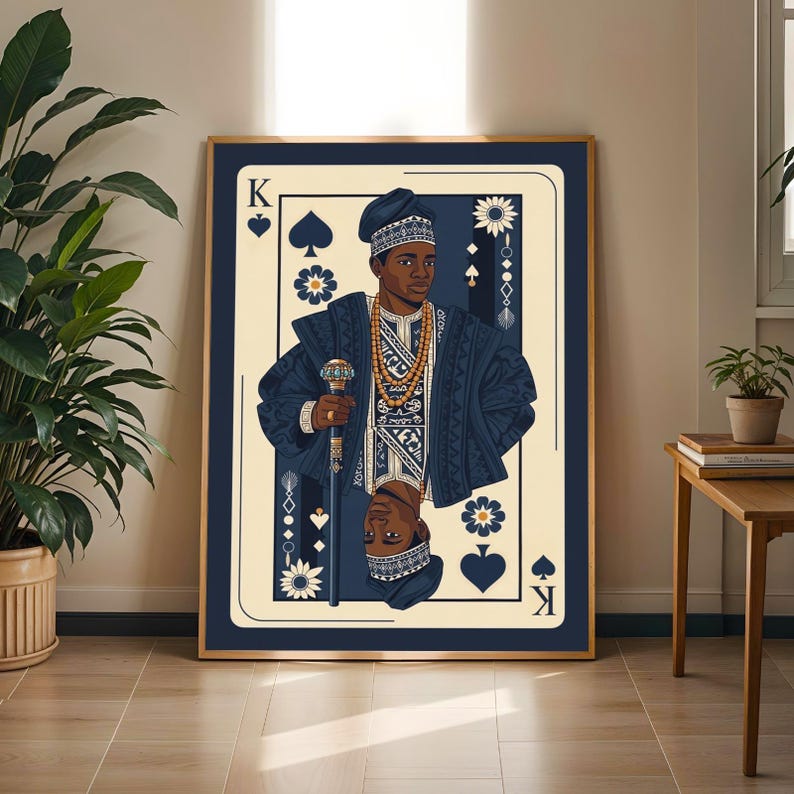 King of Spades Art Print: Afrocentric Boho Decor