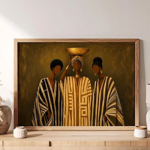 Afrocentric Art - Sisterhood - Black Art - Afro Modern Print image 1