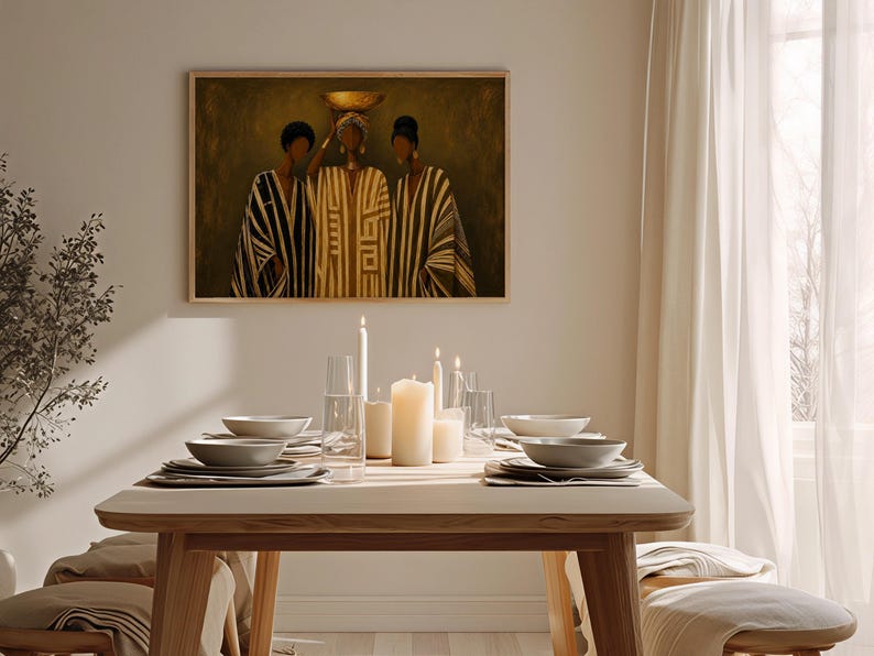 Afrocentric Art - Sisterhood - Black Art - Afro Modern Print image 2