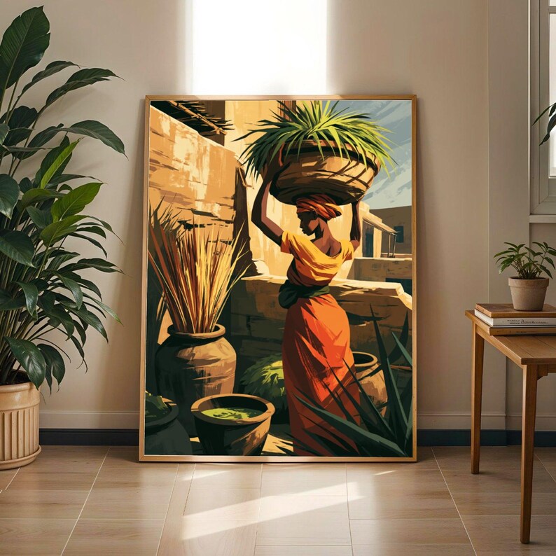 African Woman Wall Art Print Bold Afrocentric Poster Black Culture Heritage Home Decor Gift
