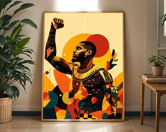 Afrocentric Geometric Art Print: Modern Abstract Home Decor
