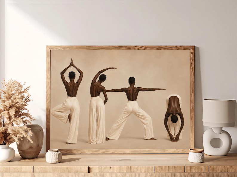 Afrocentric Art - Yoga - Black Art - Afro Modern Print
