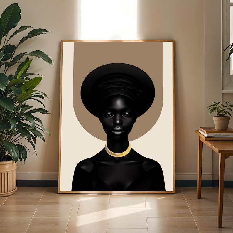 Black Woman Portrait Art | Afrocentric Wall Decor | Afro Modern Print