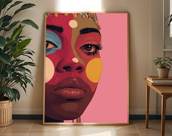Ritratto astratto di donna africana dai colori vivaci