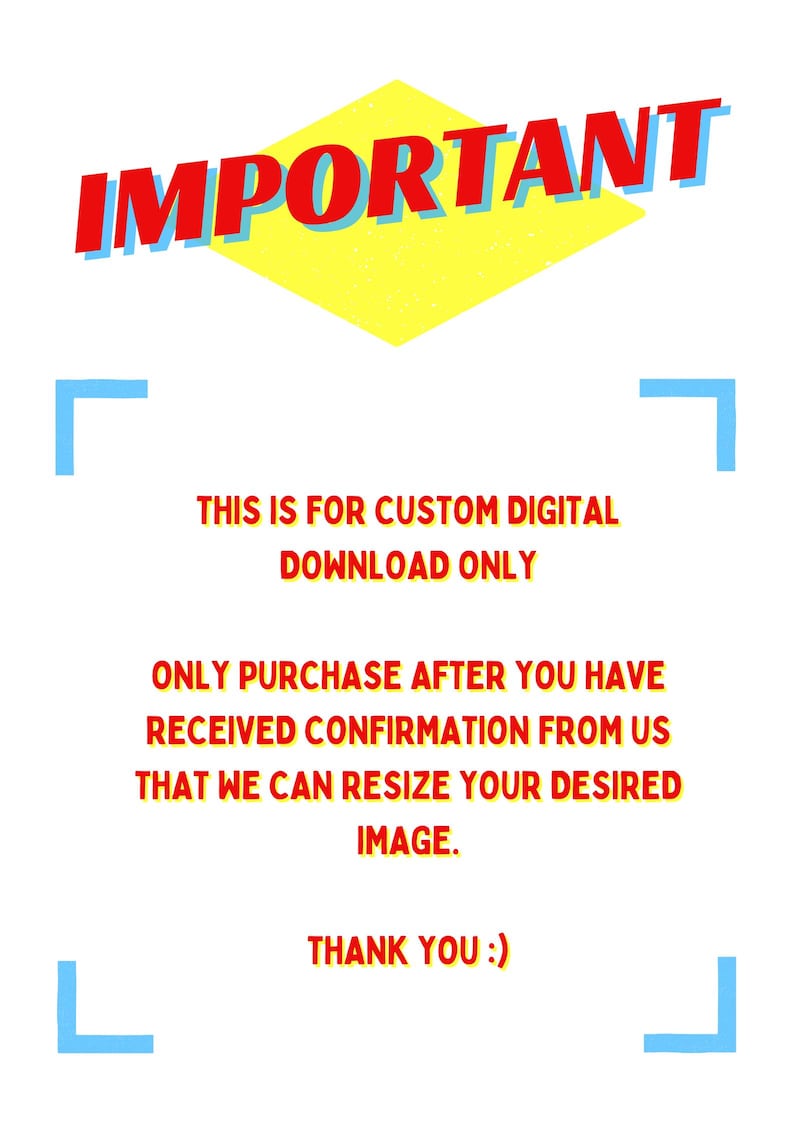 Digital Listing for Custom Orders