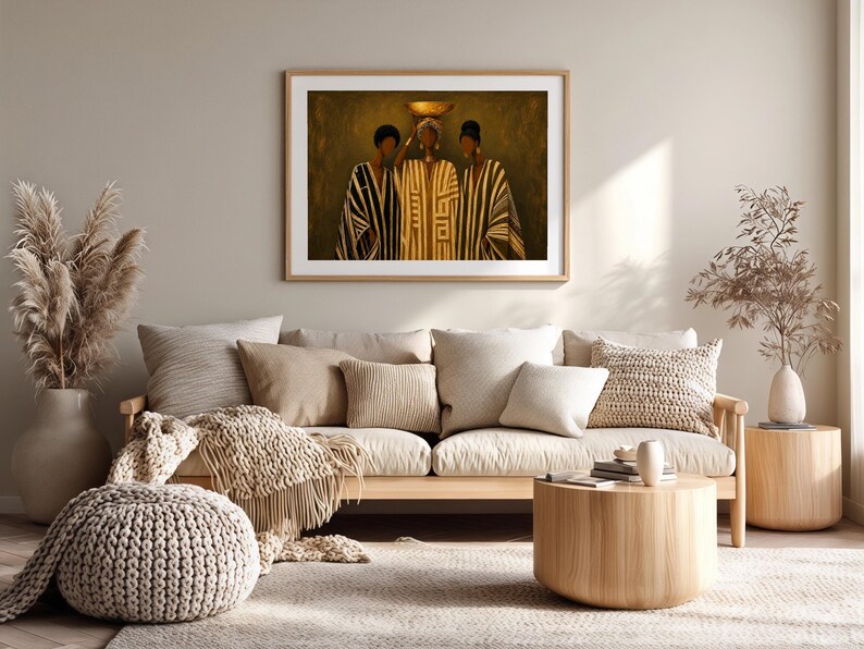 Afrocentric Art - Sisterhood - Black Art - Afro Modern Print image 9
