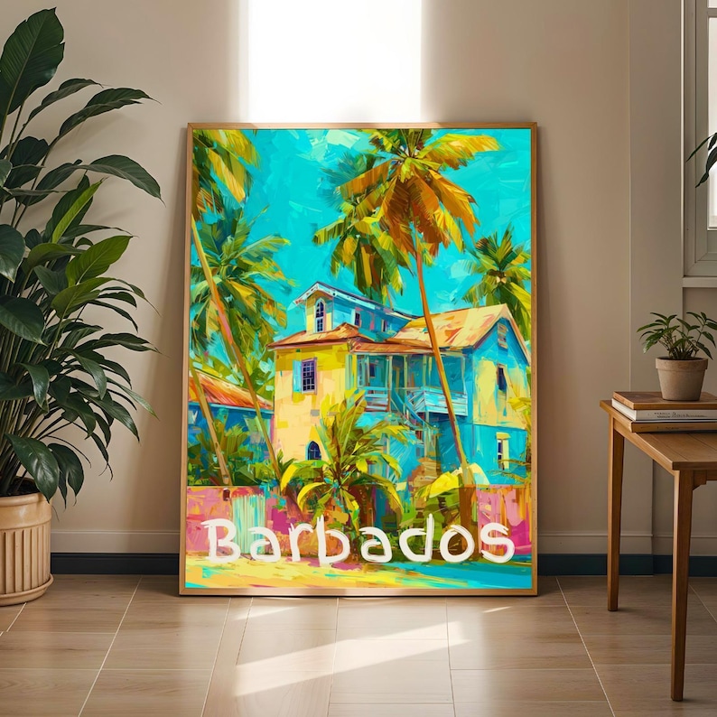 Barbados Tropical House | Caribbean Style Decor – Travel Enthusiast Wall Art Print