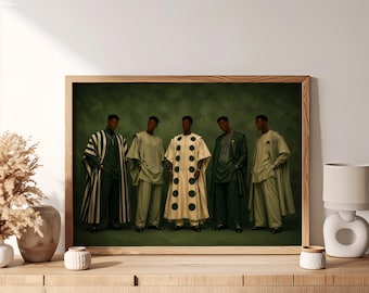 Afrocentric Art - Brotherhood - Black Art - Afro Modern Print