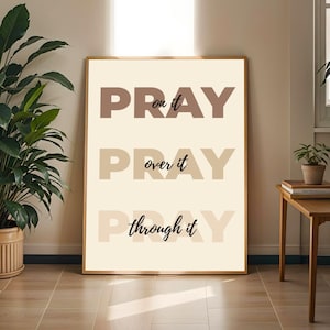 Be om det typografitryck, kristen trosaffisch