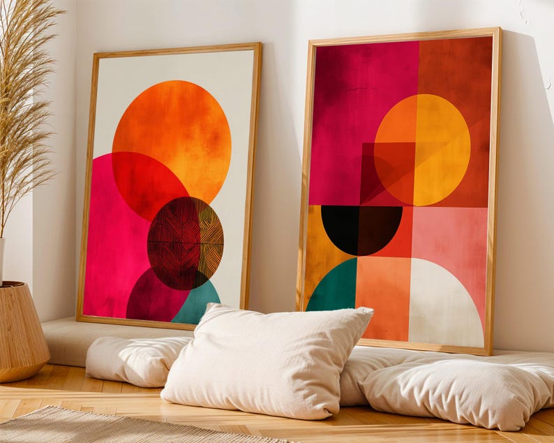 Abstract Geometric Art Print Set – Afrocentric Home Decor (Digital Download)