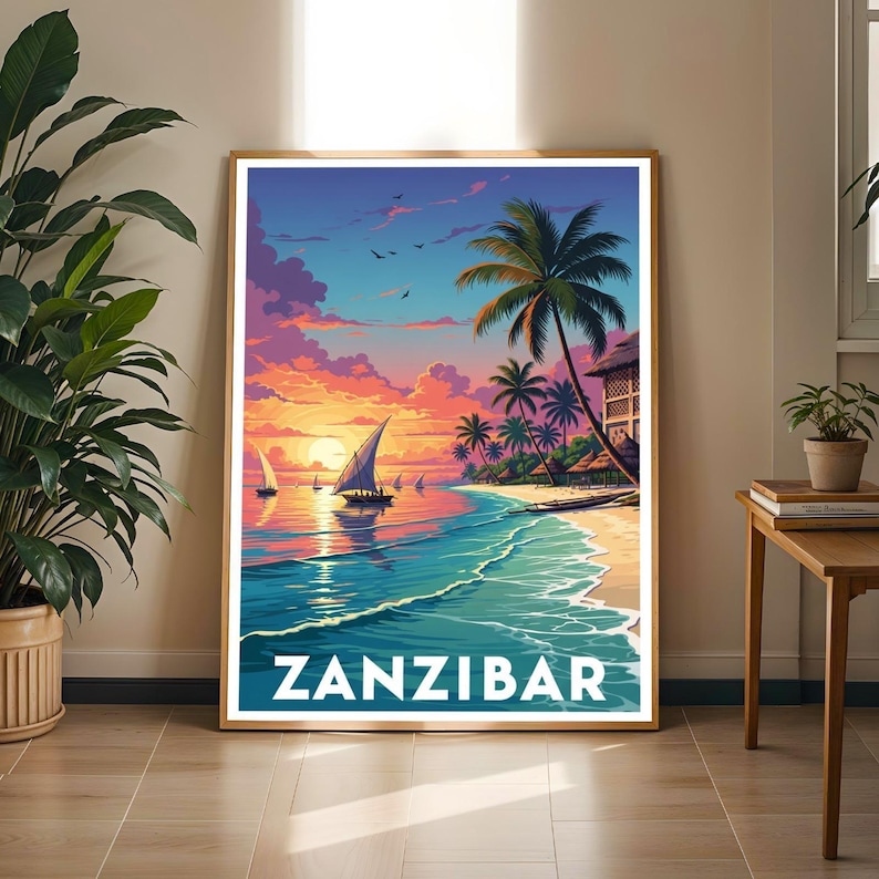 Zanzibar Travel Poster: Vintage African Wall Art Print